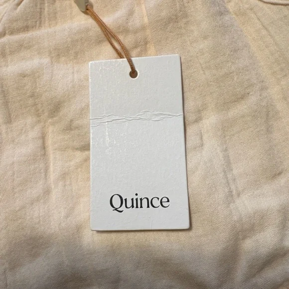 Quince 100% Organic Cotton Gauze Tiered Maxi Dress S Vintage Cream Vacation NWT - Picture 8 of 9